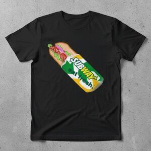 Sub Sandwich Graphic T-Shirt | Fast Food Inspired Tee | Funny Streetwear Black